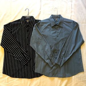 Set of 2 Apt. 9 Men’s Long Sleeve Button Down Dress Shirts